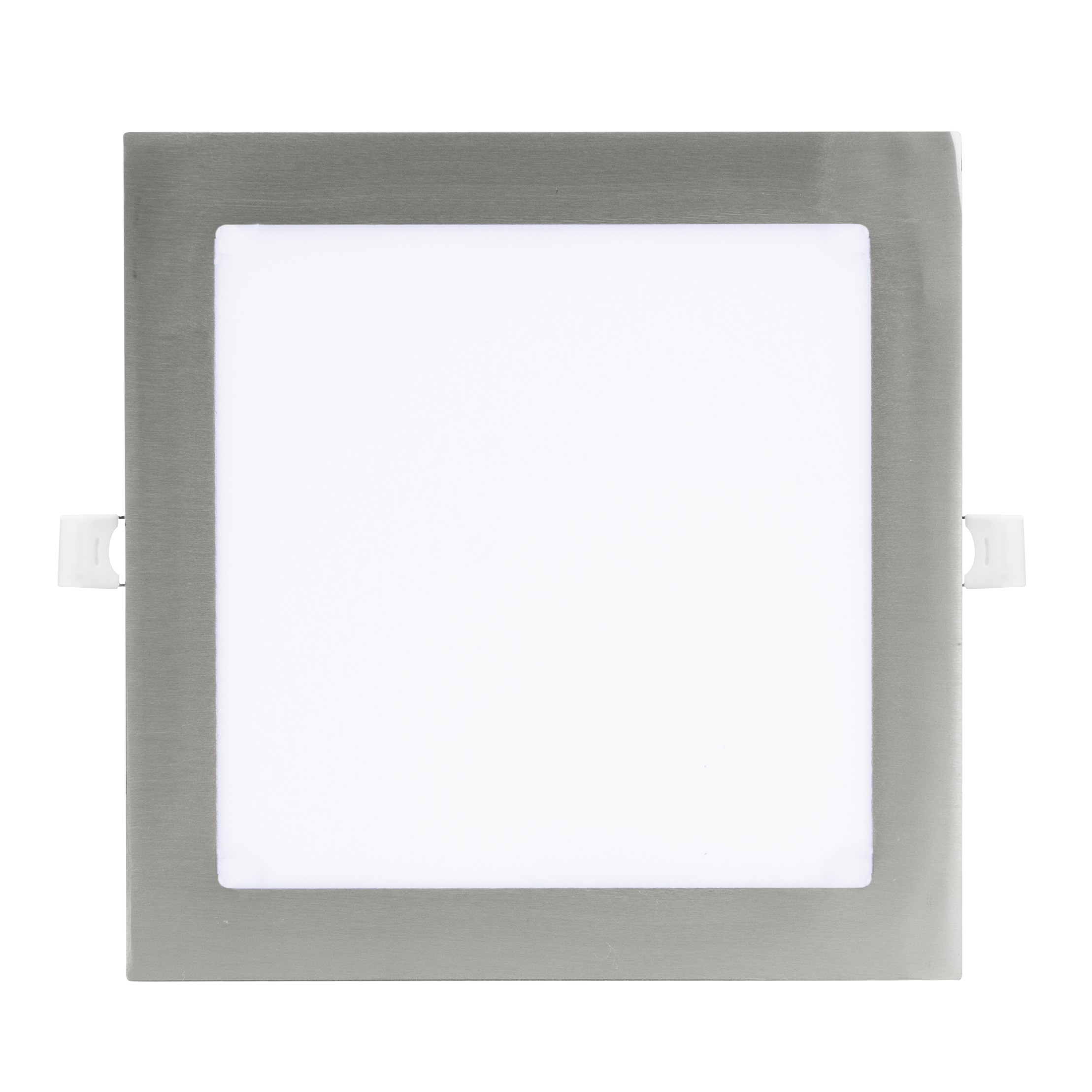 Downlight empotrado Abaco 18w níquel, vista frontal. Iluminación LED de Fabrilamp en luzguru.com