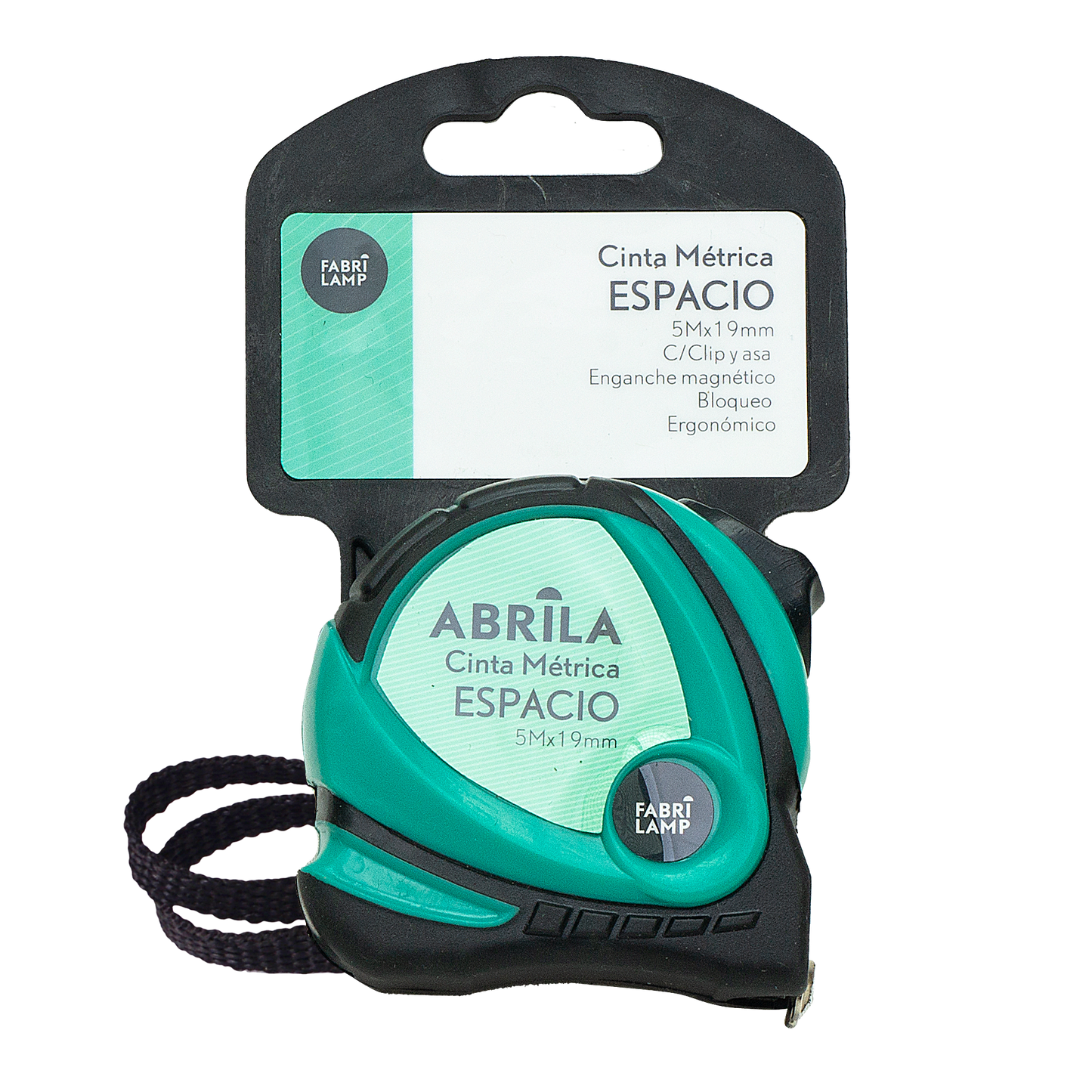 Flexómetro ergonómico negro y verde ideal para trabajos de bricolaje