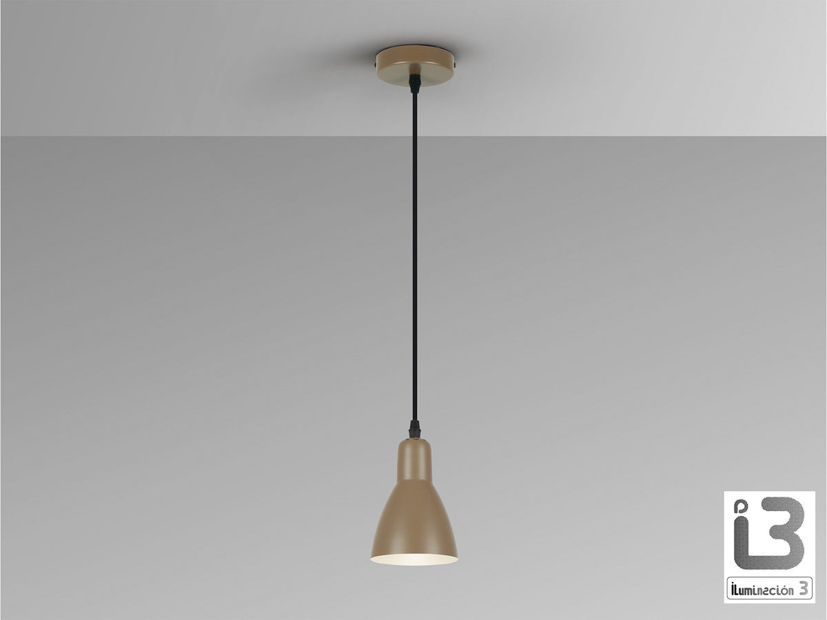 Lámpara Colgante Afra 1 Luz Metal Marrón Satinado Schuller en ambiente decorado | Schuller