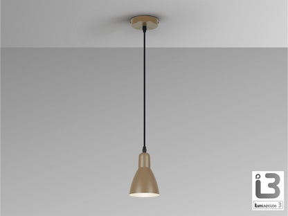 Lámpara Colgante Afra 1 Luz Metal Marrón Satinado Schuller en ambiente decorado | Schuller