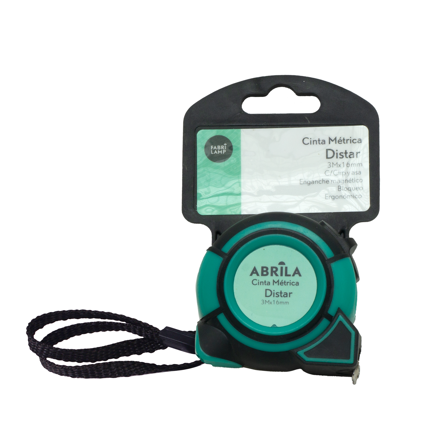 Cinta métrica con clip y asa ergonómica ideal para ferretería