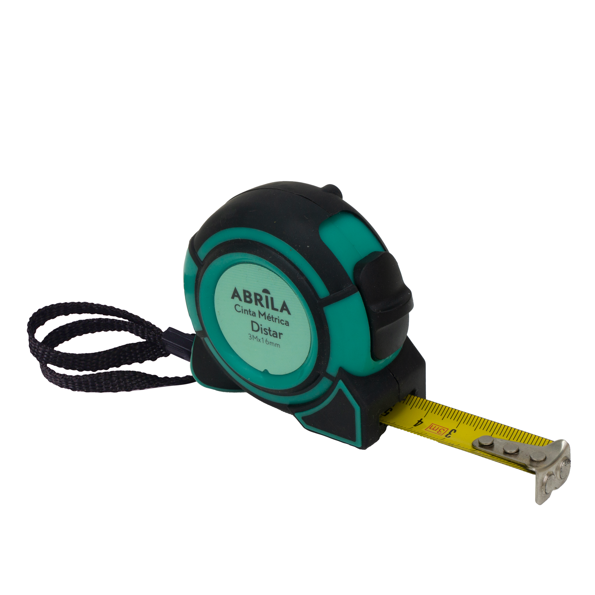 Flexómetro ergonómico negro y verde ideal para trabajos de bricolaje