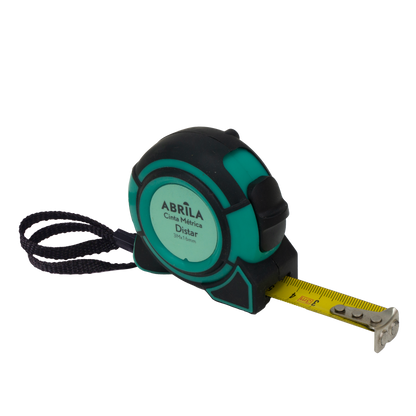 Flexómetro ergonómico negro y verde ideal para trabajos de bricolaje