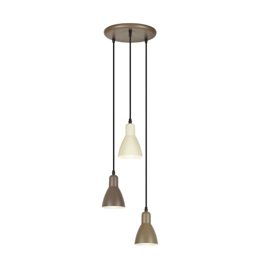 Lámpara Colgante Afra 3 Luces E27 Acabado Marrón y Crema Schuller - vista principal | Schuller