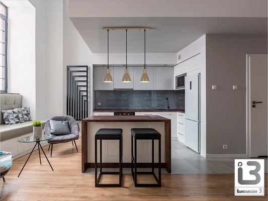 Lámpara Colgante Afra 3 Luces Marrón Satinado Schuller en ambiente decorado | Schuller