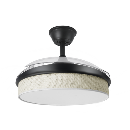 Moderno ventilador con aspas retráctiles, perfecto para iluminar y ventilar tu hogar