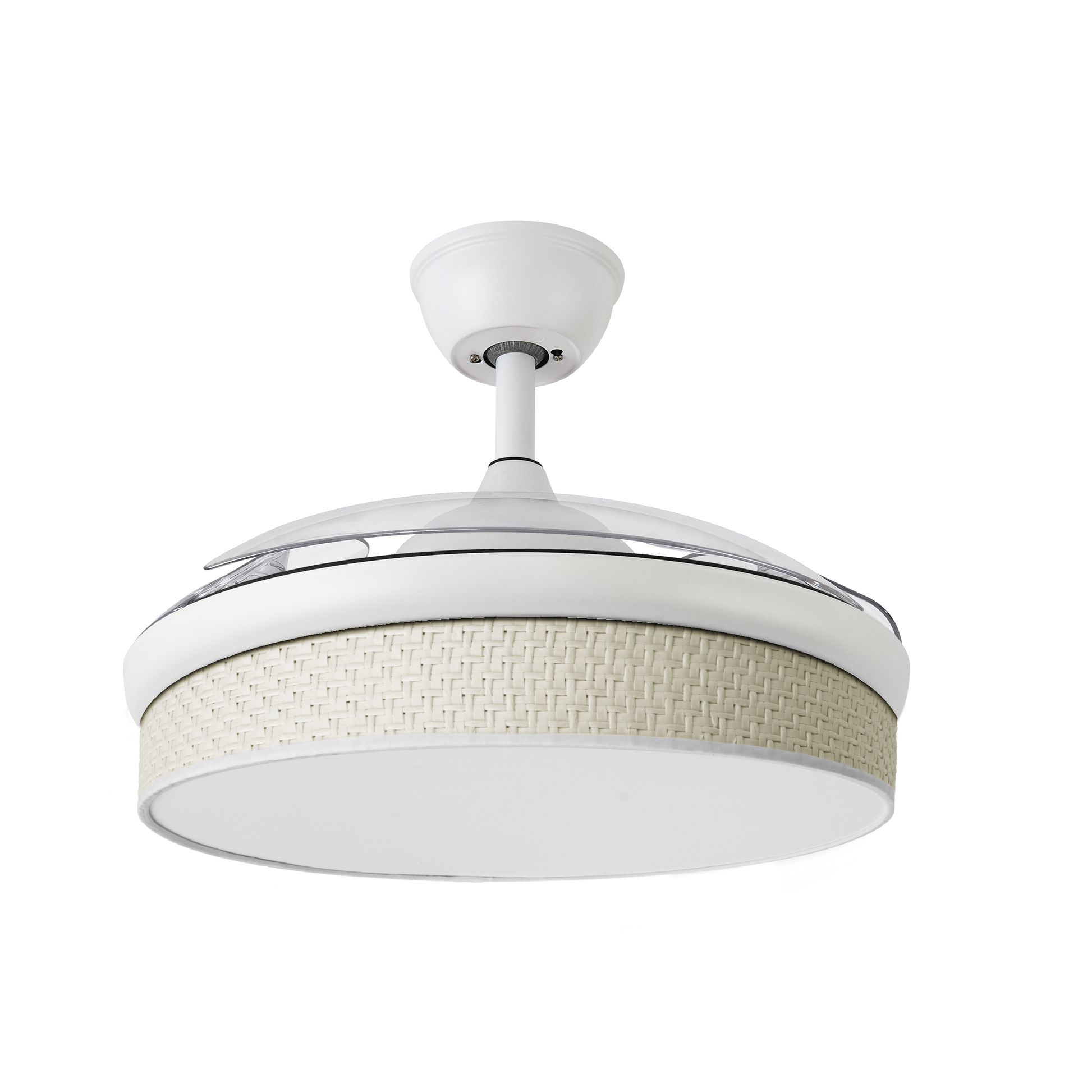 Moderno ventilador de techo con luz LED, perfecto para interior