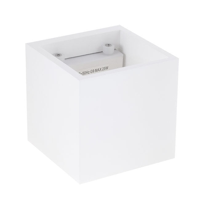 Aplique de pared cuadrado LUMIT en yeso blanco, modelo EDA 132960101