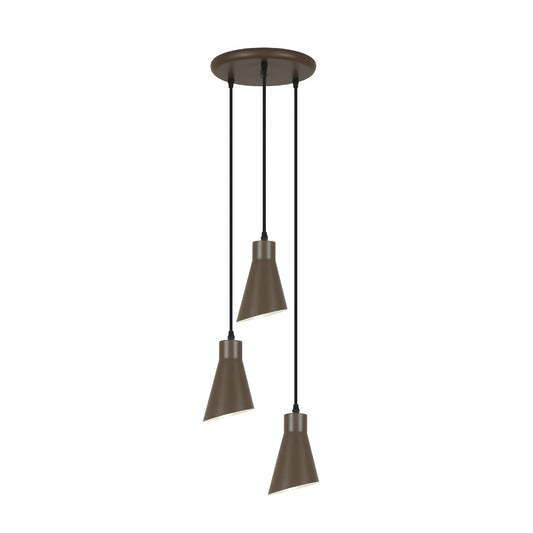 Lámpara Colgante Bera 3 Luces E27 Marrón Oscuro Schuller - vista principal | Schuller