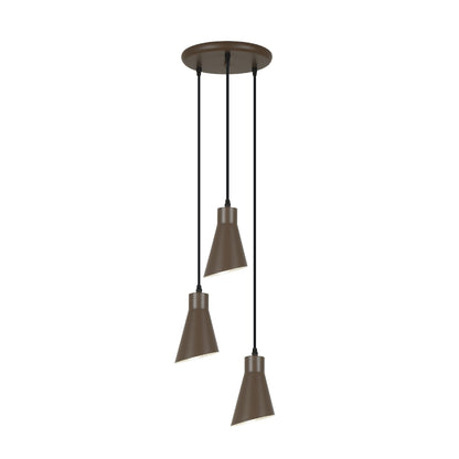 Lámpara Colgante Bera 3 Luces Metal Marrón Oscuro Schuller - vista principal | Schuller