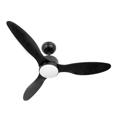 Elegante ventilador negro, ideal para salón o dormitorio moderno