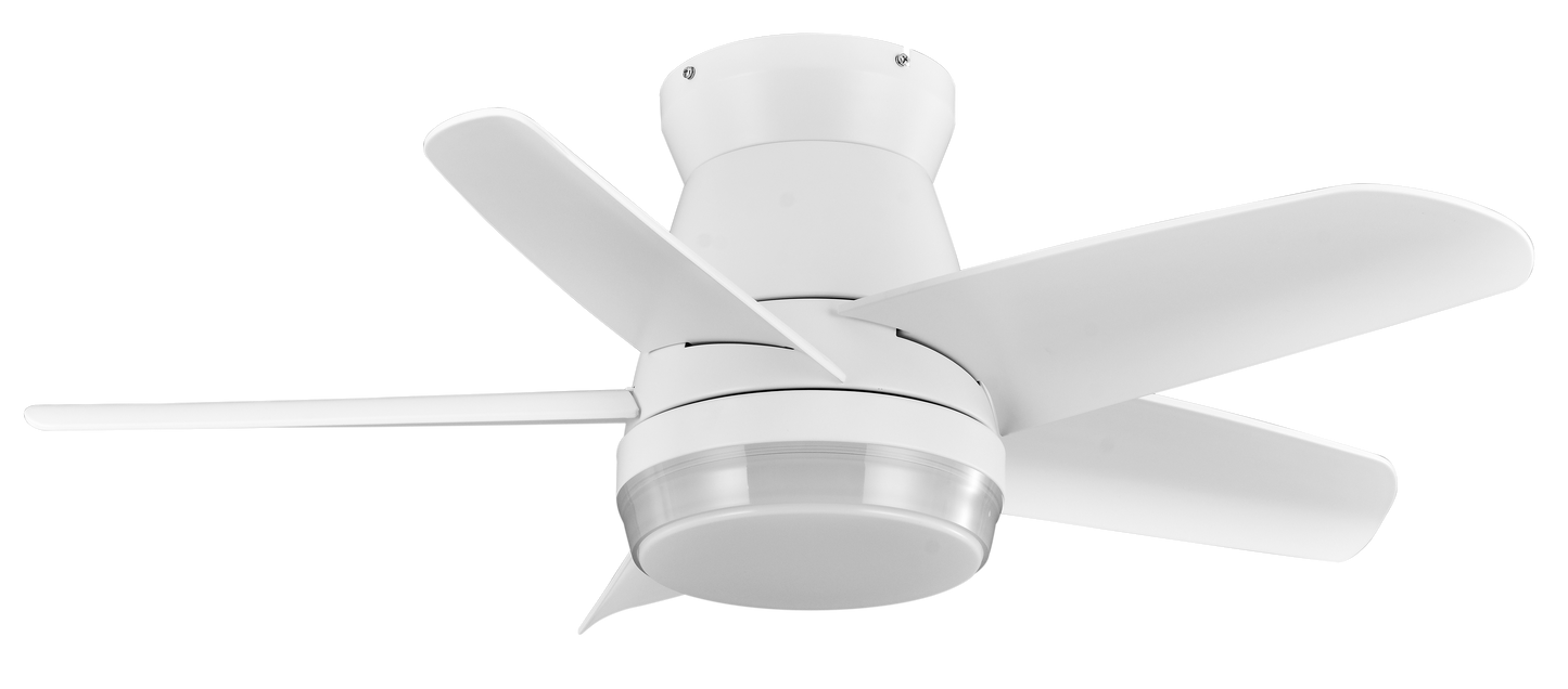 Ventilador moderno blanco ideal para dormitorios y salones