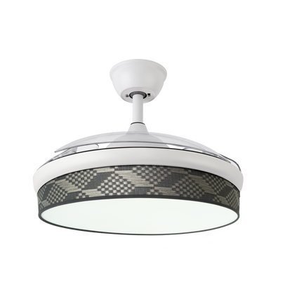 Moderno ventilador de techo con luz LED, perfecto para dormitorio