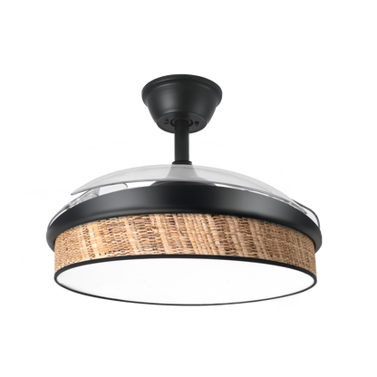 Moderno ventilador con aspas plegables, perfecto para cualquier estancia