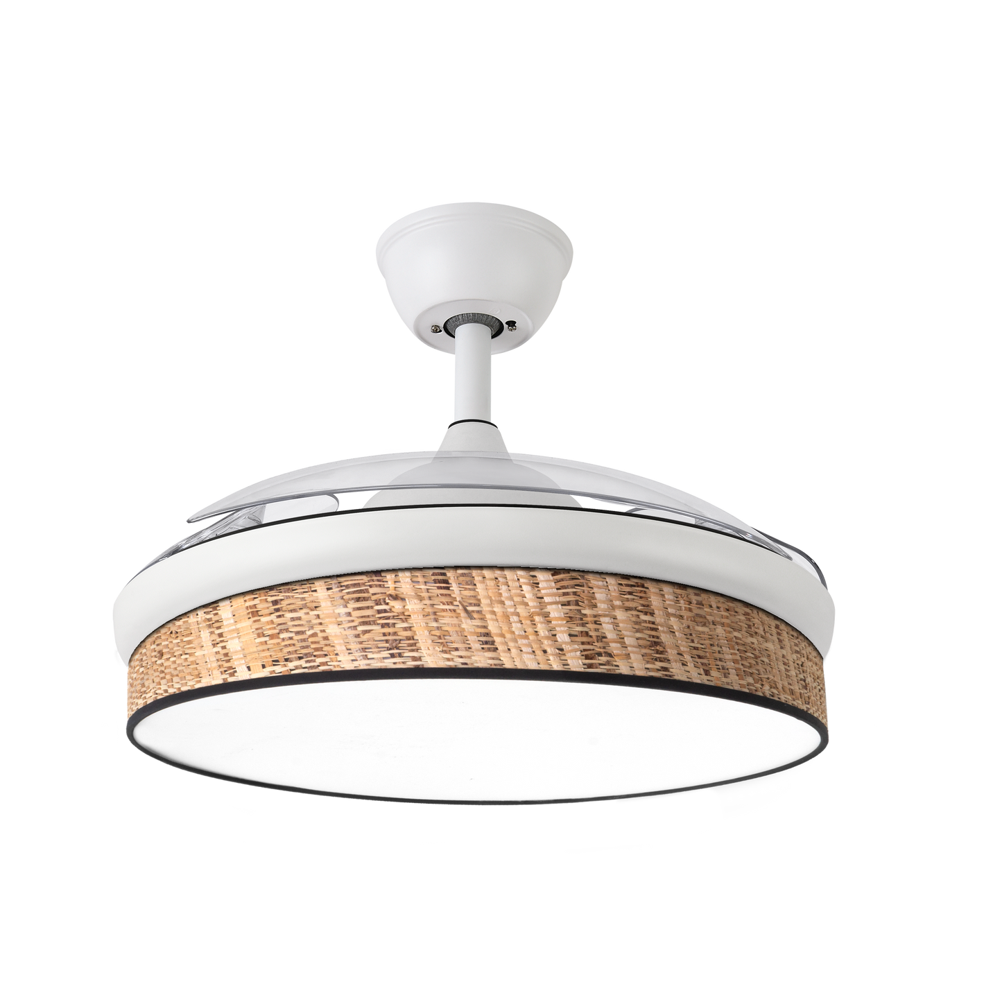 Elegante ventilador con aspas retráctiles ideal para el salón