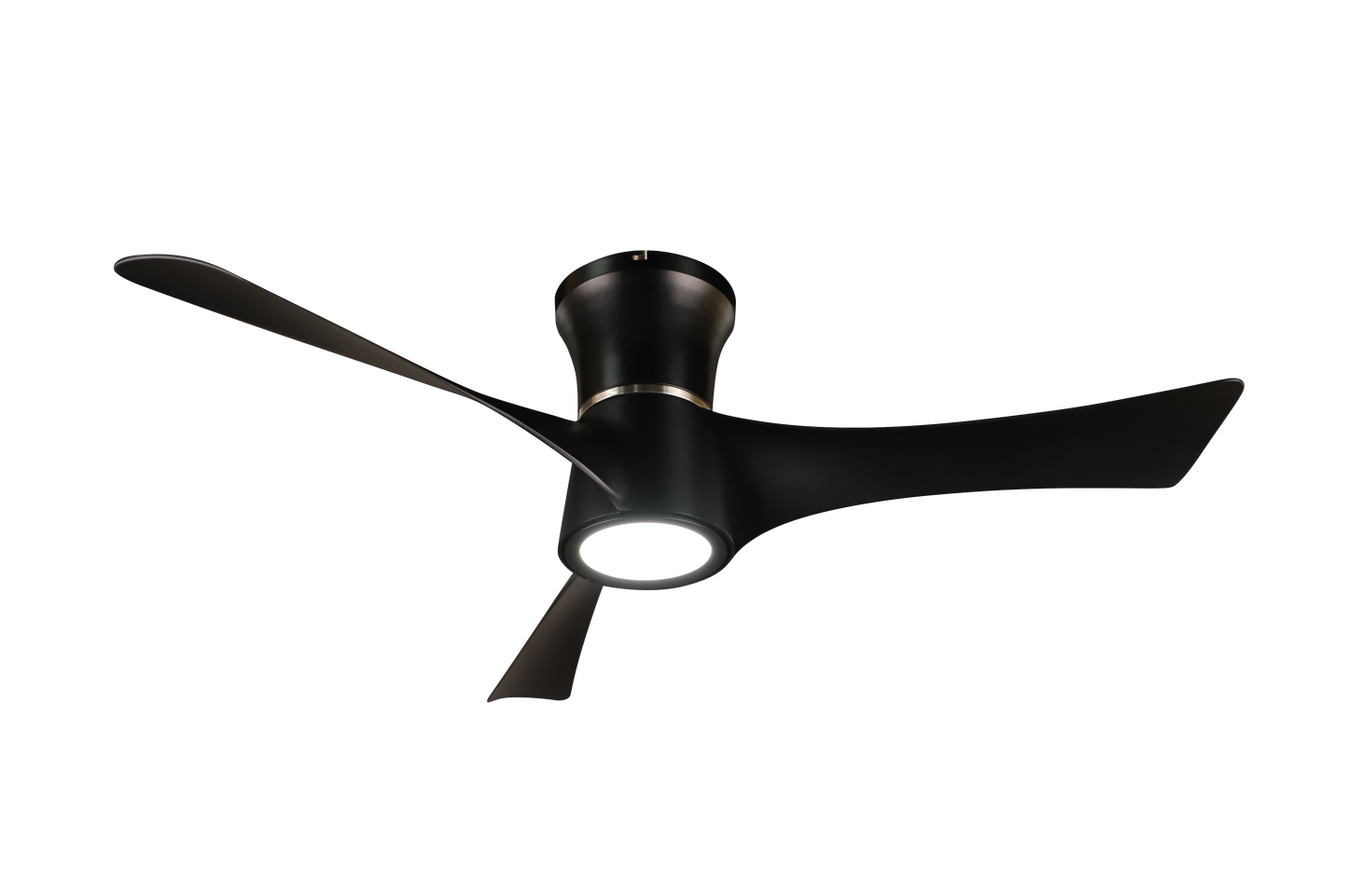 Ventilador de techo Tianas 132cm negro con aspas, luz LED regulable y mando a distancia. Fabrilamp en luzguru.com