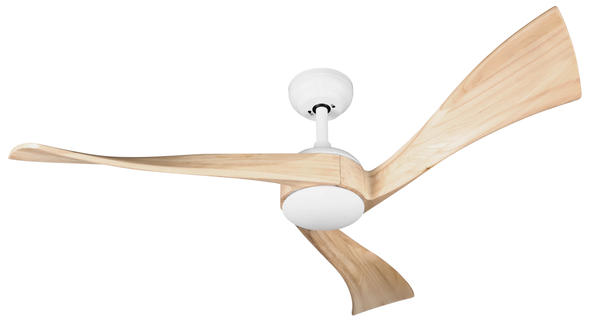 Elegante ventilador blanco y madera ideal para el salón