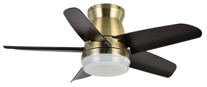 Elegante ventilador cuero y negro ideal para dormitorio