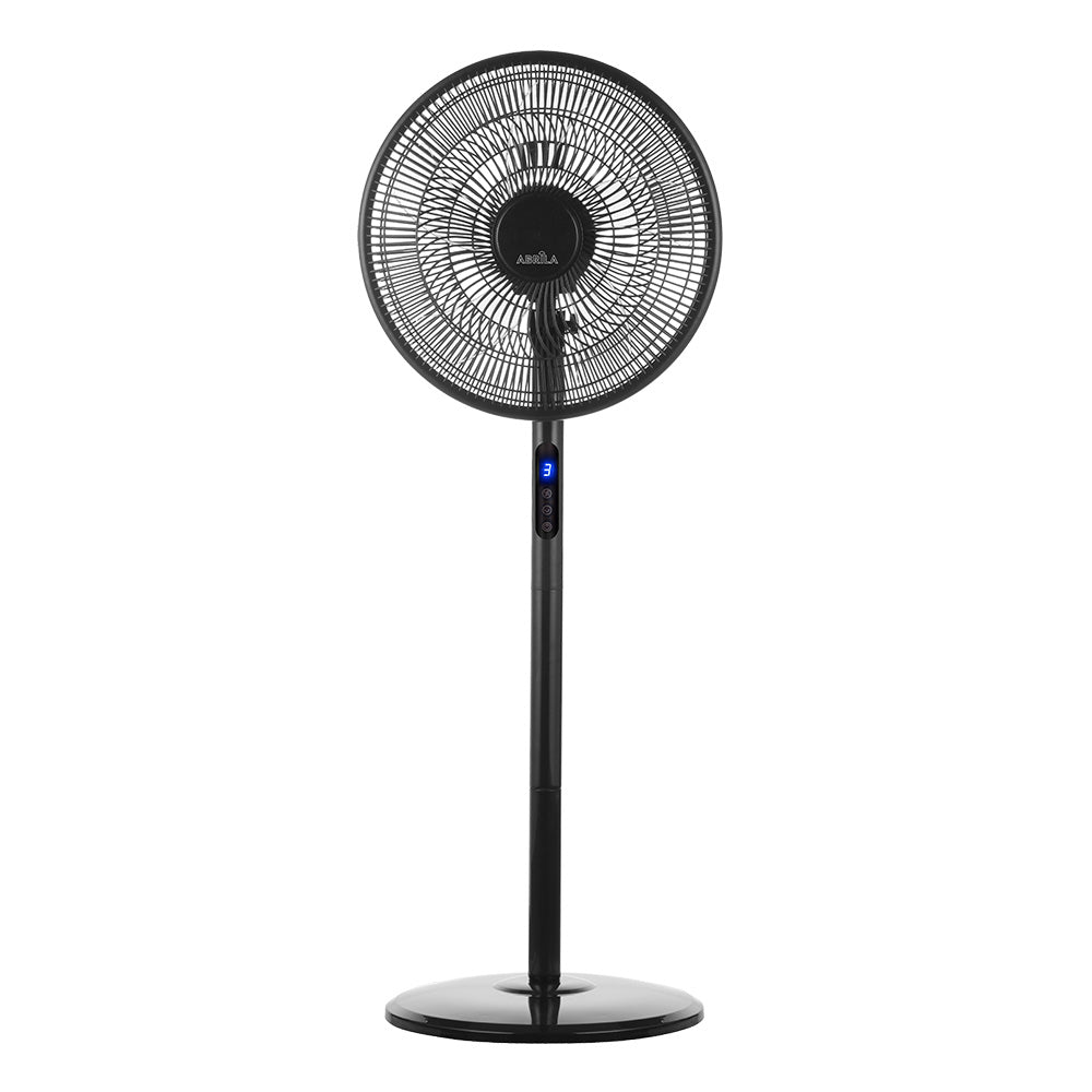 Ventilador de pie Icono Negro de Fabrilamp con 3 velocidades, mando a distancia y temporizador. Modelo 207441009.