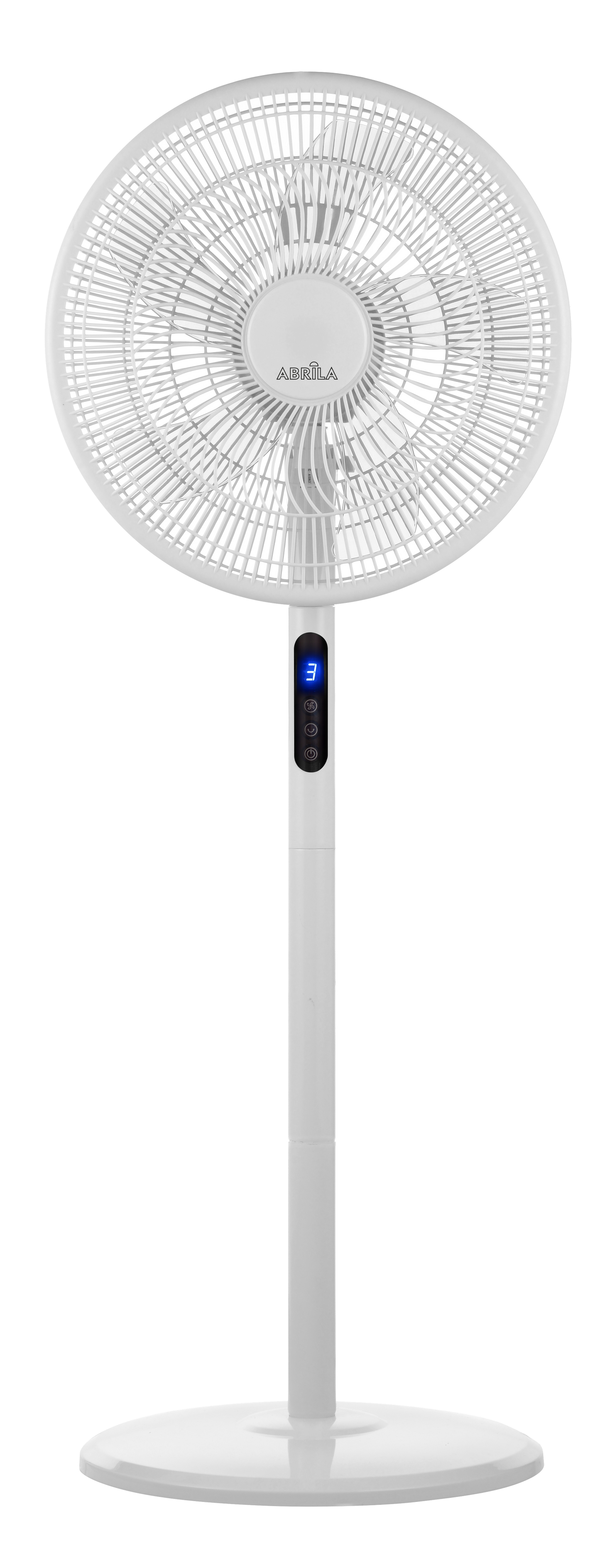 Elegante ventilador de pie blanco ideal para el salón