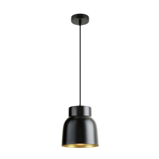 Lámpara Colgante Vulcano 1 Luz Negro Mate y Dorado Schuller - vista principal | Schuller