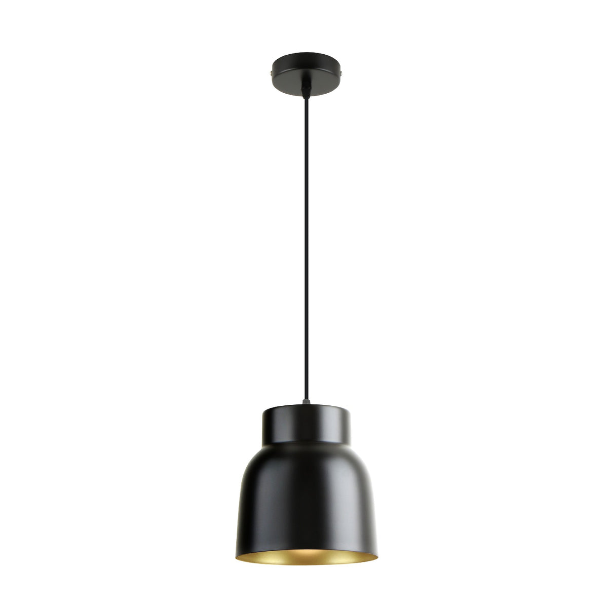 Lámpara Colgante Vulcano 1 Luz Negro Mate y Oro Schuller - vista principal | Schuller