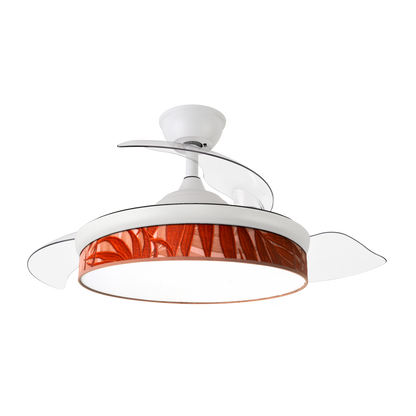 Moderno ventilador de techo con luz LED para bajo consumo