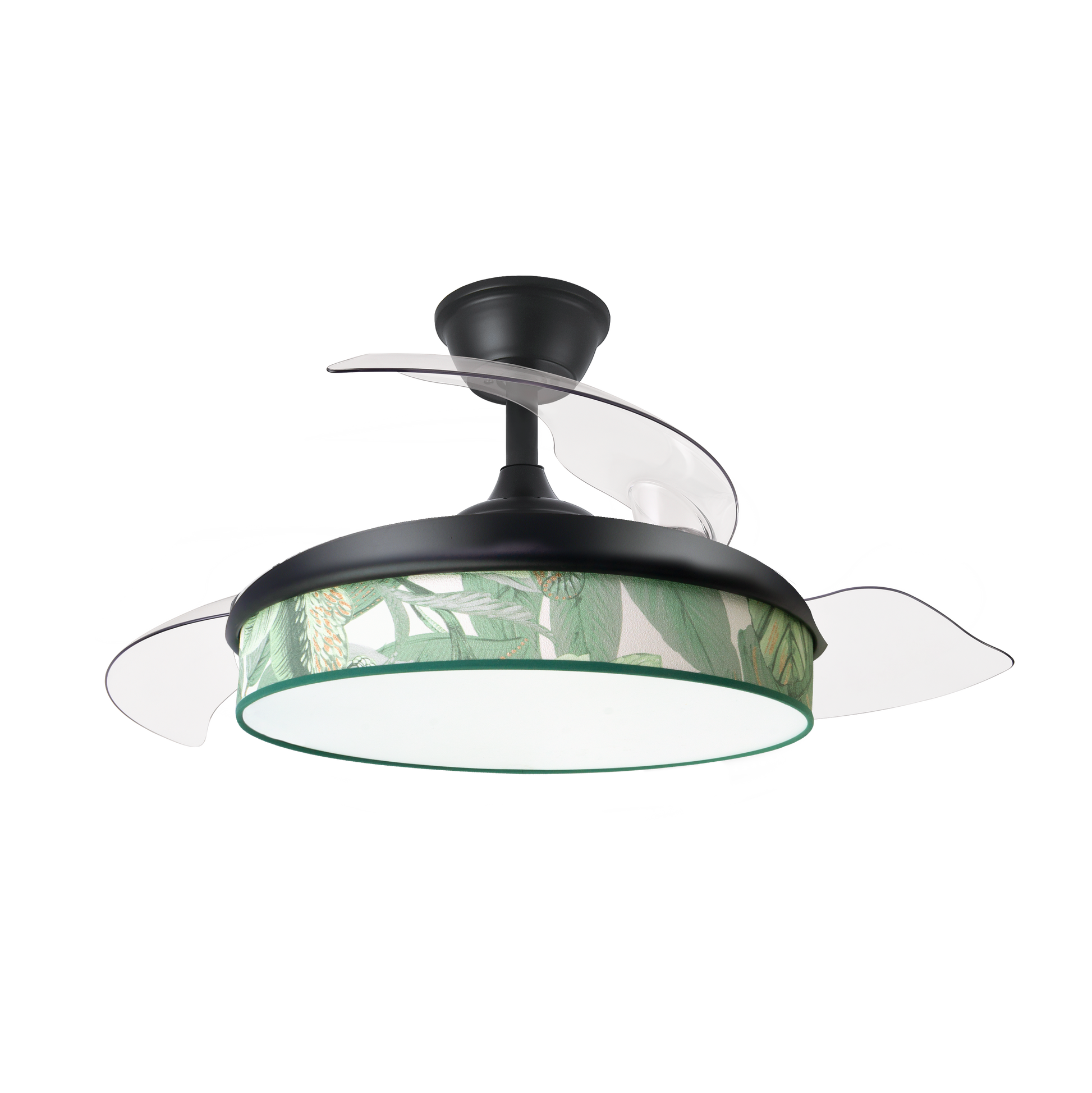 Moderno ventilador de techo con luz LED integrada y control remoto