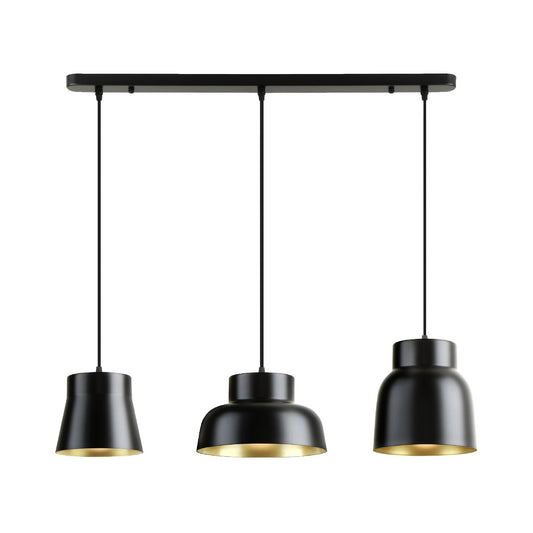 Lámpara Colgante Vulcano 3 Luces Negro Mate y Dorado Schuller - vista principal | Schuller