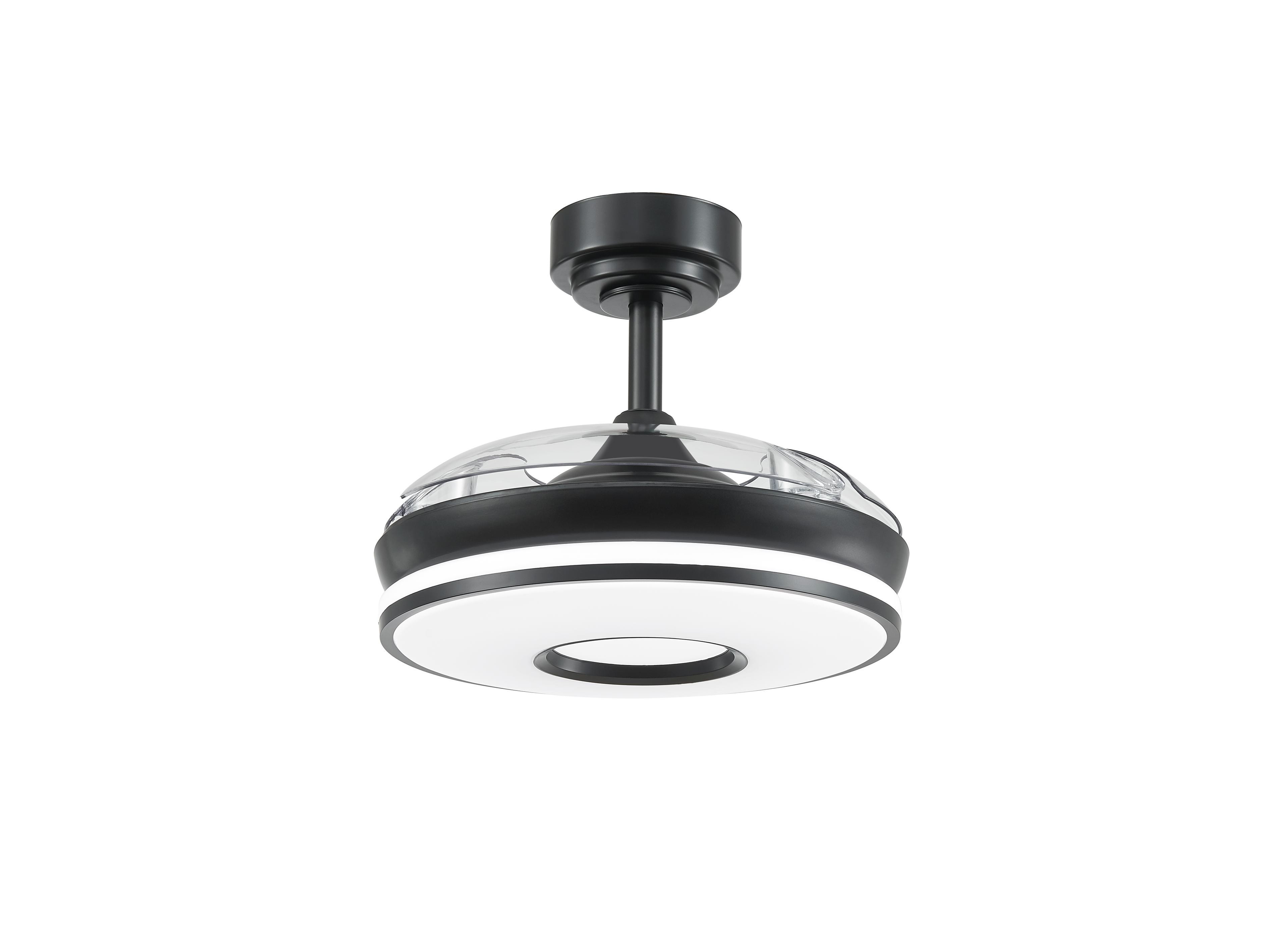 Ventilador DC Dani 48W 4800lm Negro de Fabrilamp, 3 aspas, 6 velocidades, mando a distancia. luzguru.com