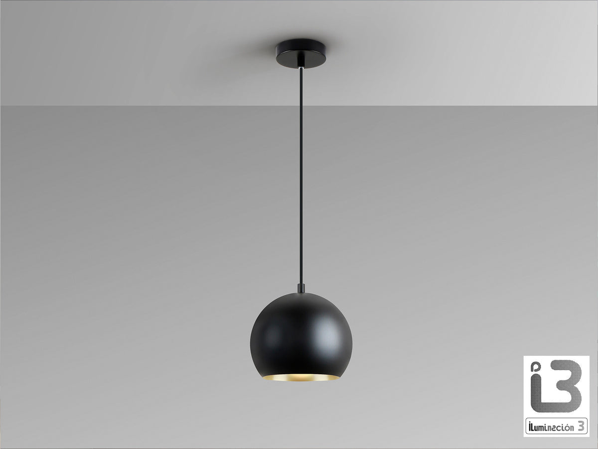 Lámpara Colgante Olena 1 Luz Negro Mate y Oro Schuller en ambiente decorado | Schuller