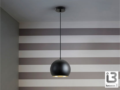 Lámpara Colgante Olena 1 Luz Negro Mate y Oro Schuller en ambiente decorado | Schuller