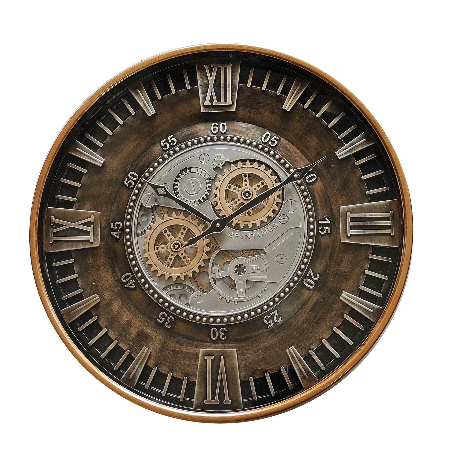 Reloj de pared Catanias Oro/Cuero de Fabrilamp, diseño clásico con movimiento continuo.  Compra en luzguru.com