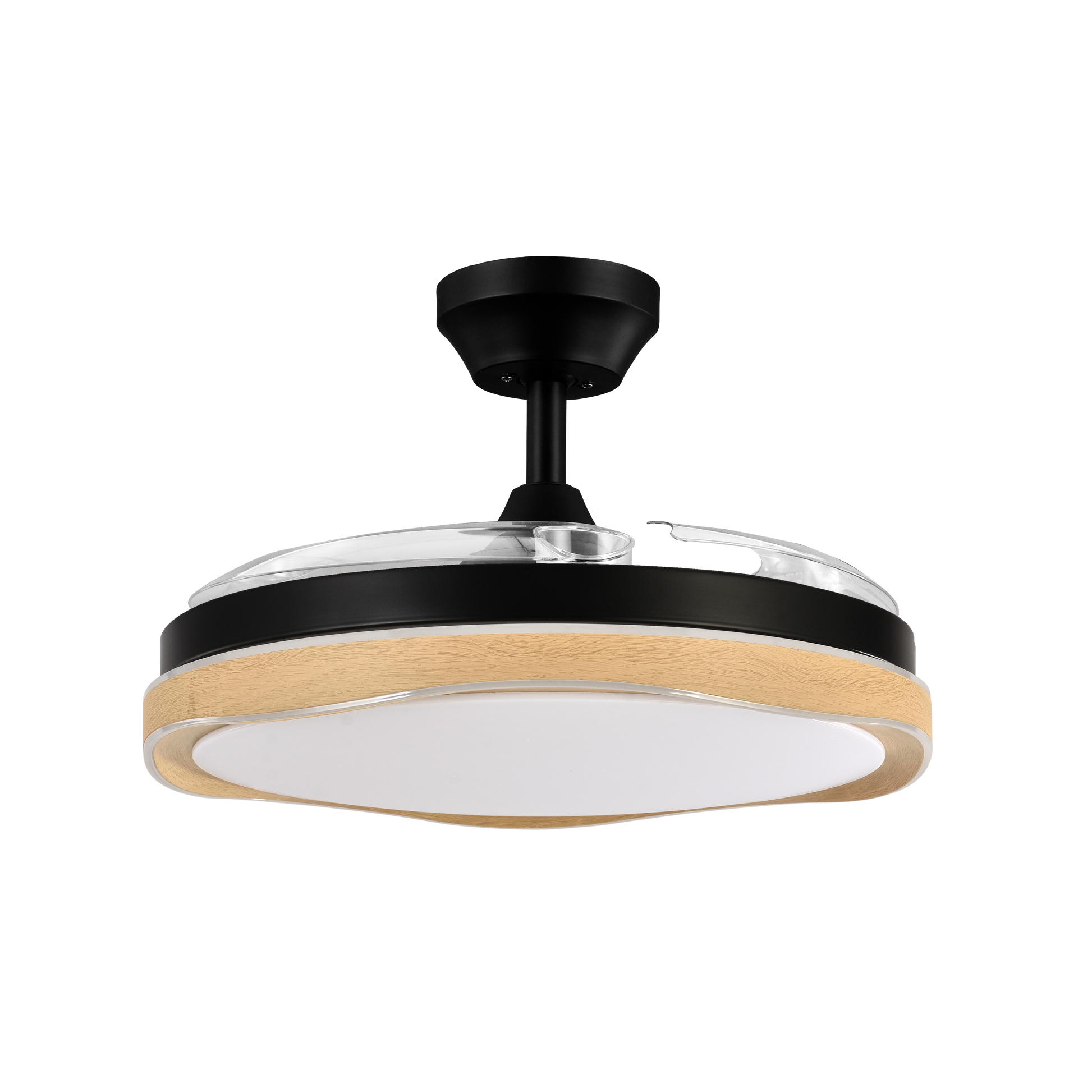 Moderno ventilador de techo con luz LED integrado ideal para dormitorio