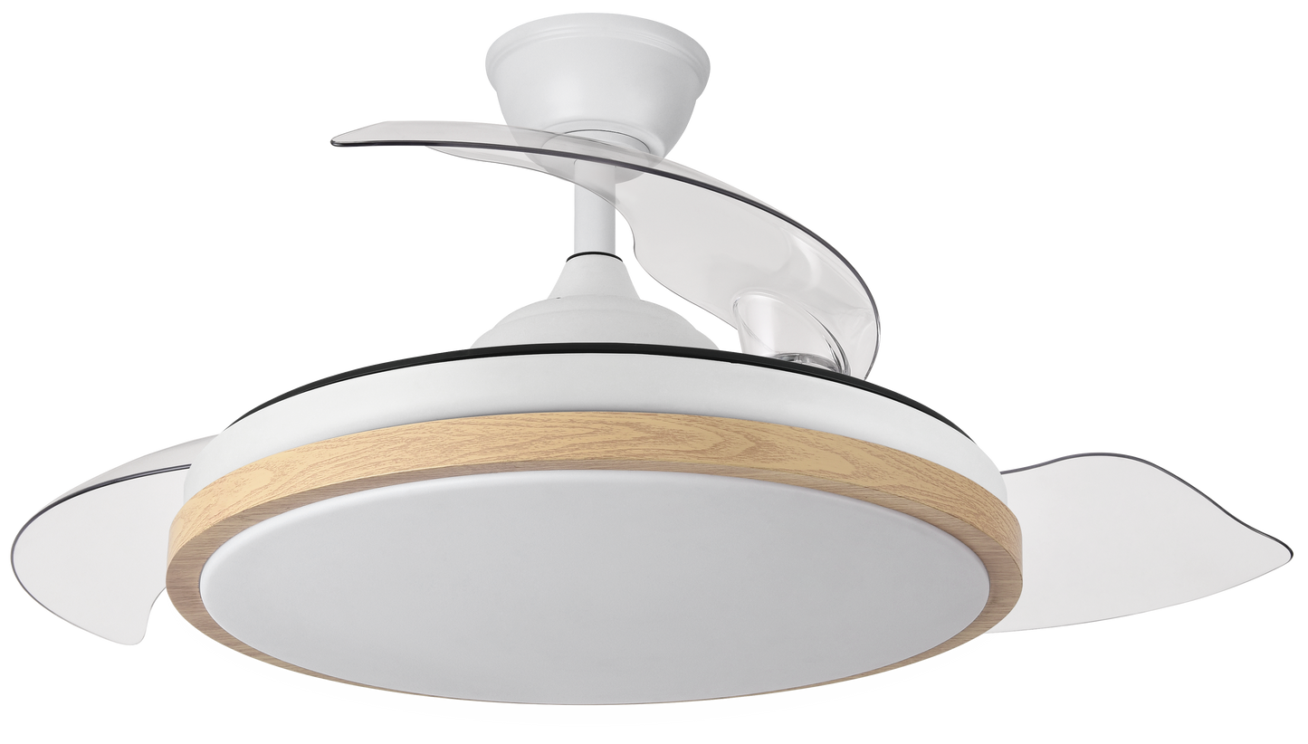 Ventilador de techo moderno con aspas plegables ideal para salón