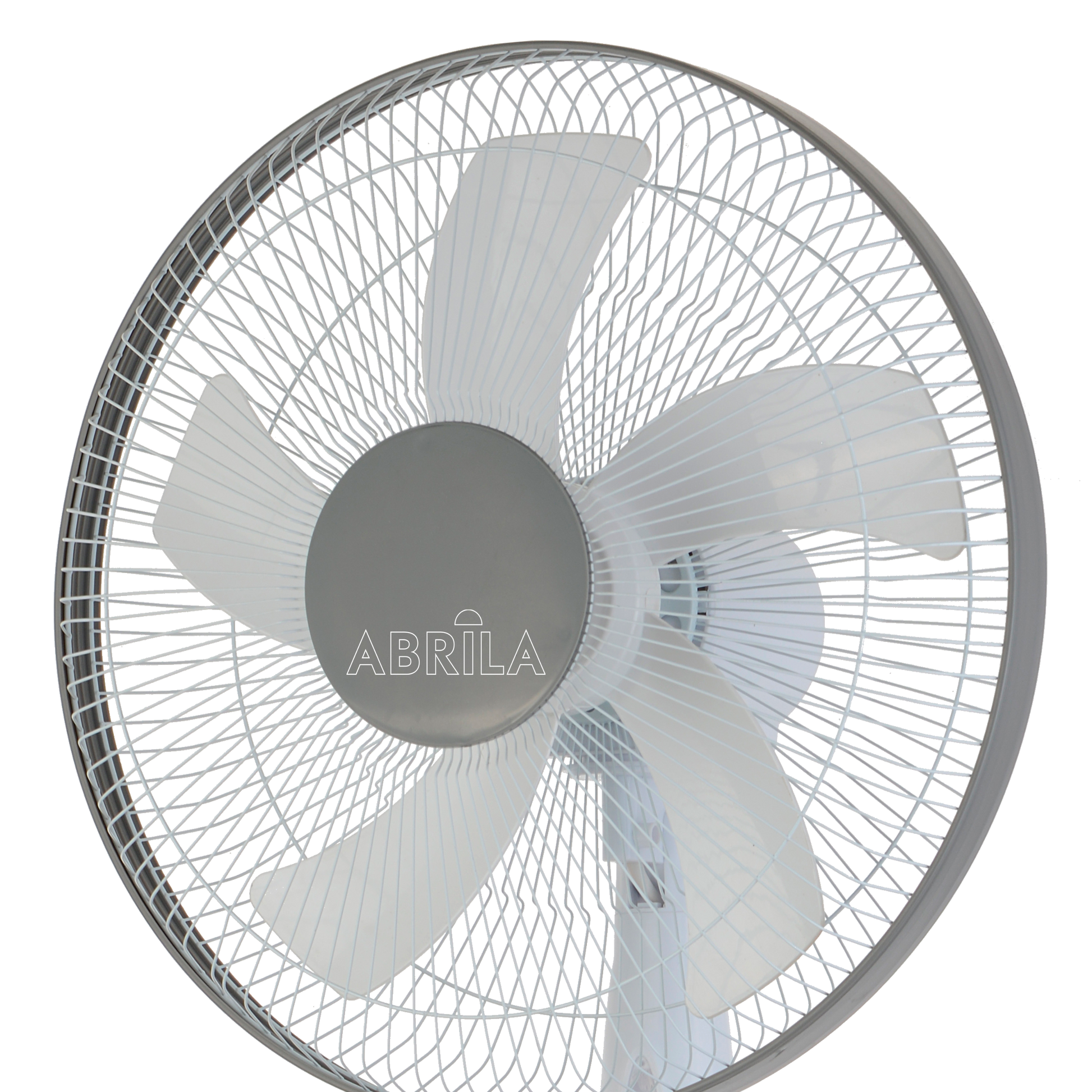 Ventilador de pie Belmonte blanco/gris, 5 aspas, 3 velocidades, Fabrilamp.