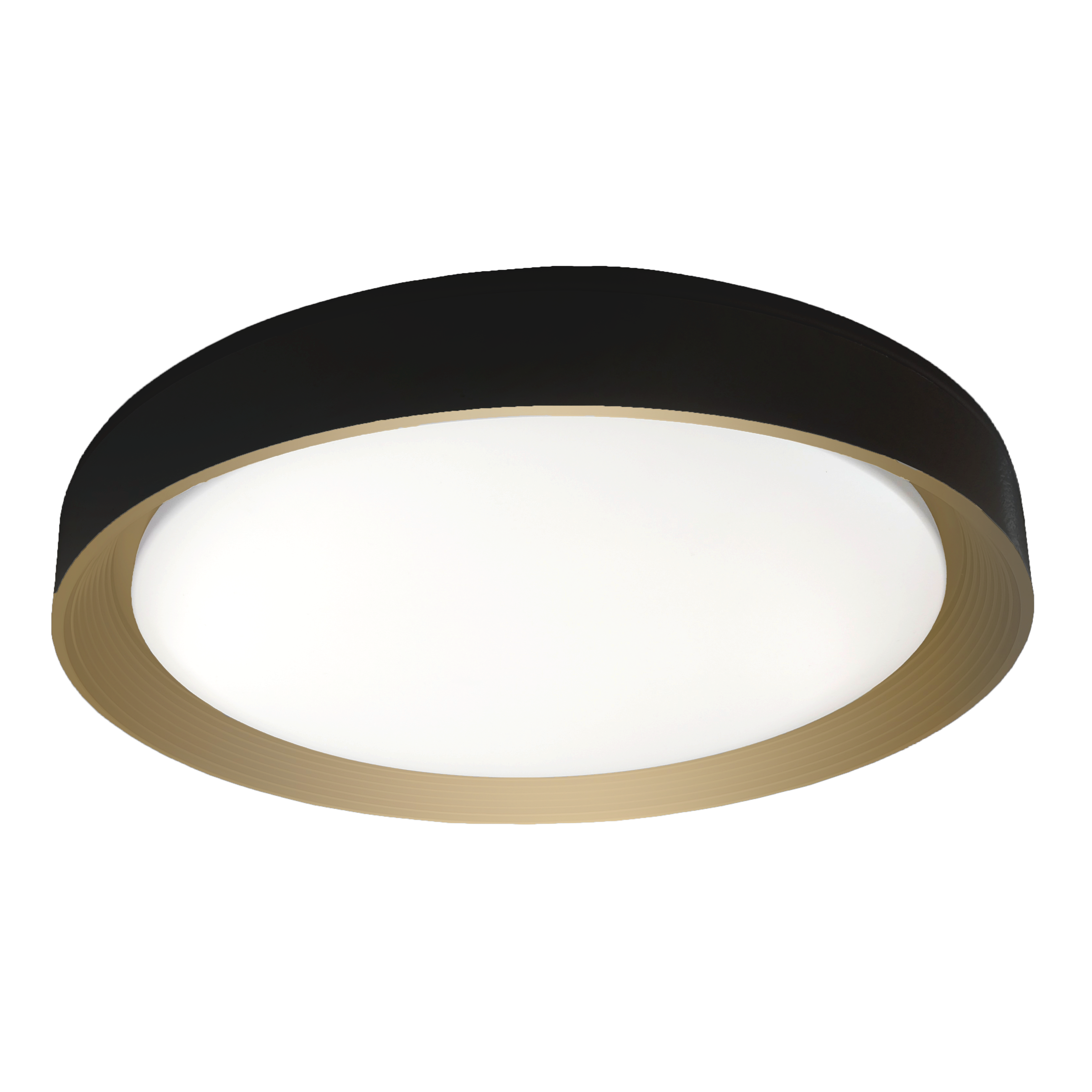 Plafón Lucy LED 60W Negro/Oro - Fabrilamp - Iluminación moderna y elegante con mando a distancia.