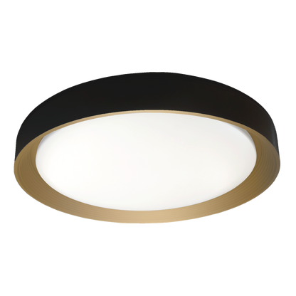 Plafón Lucy LED 60W Negro/Oro - Fabrilamp - Iluminación moderna y elegante con mando a distancia.