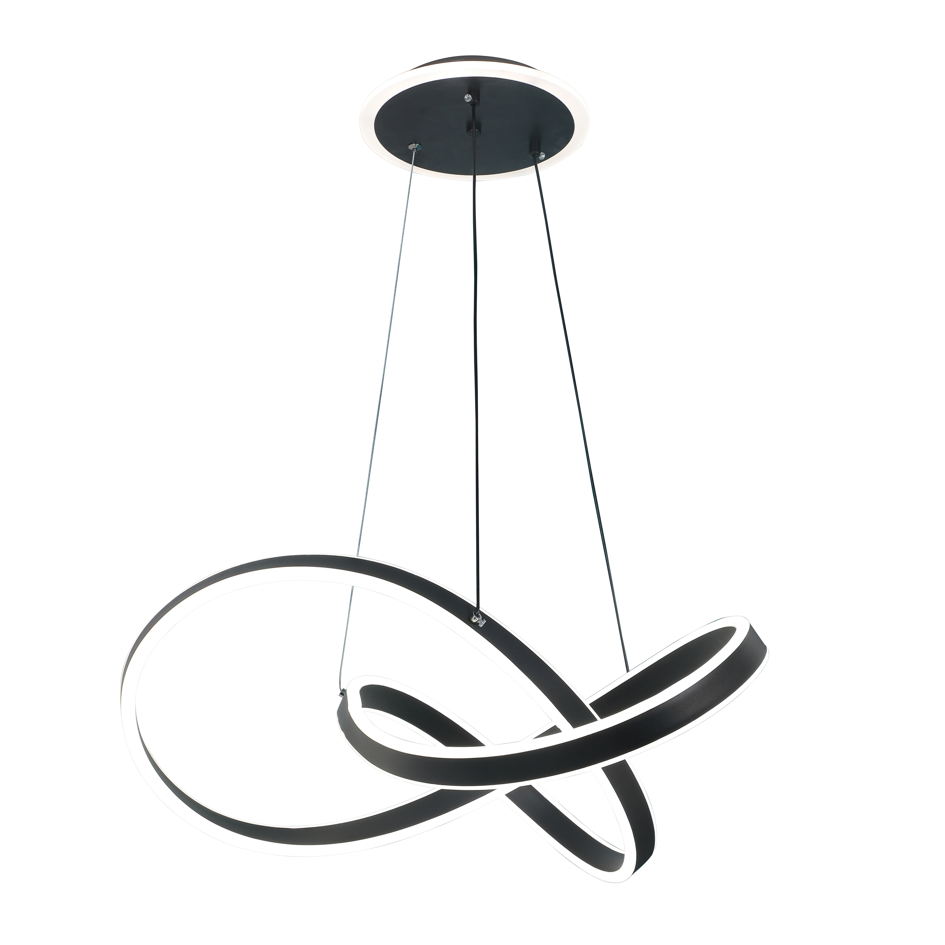 Lámpara colgante Nantes fabricada en metal negro con acrílico