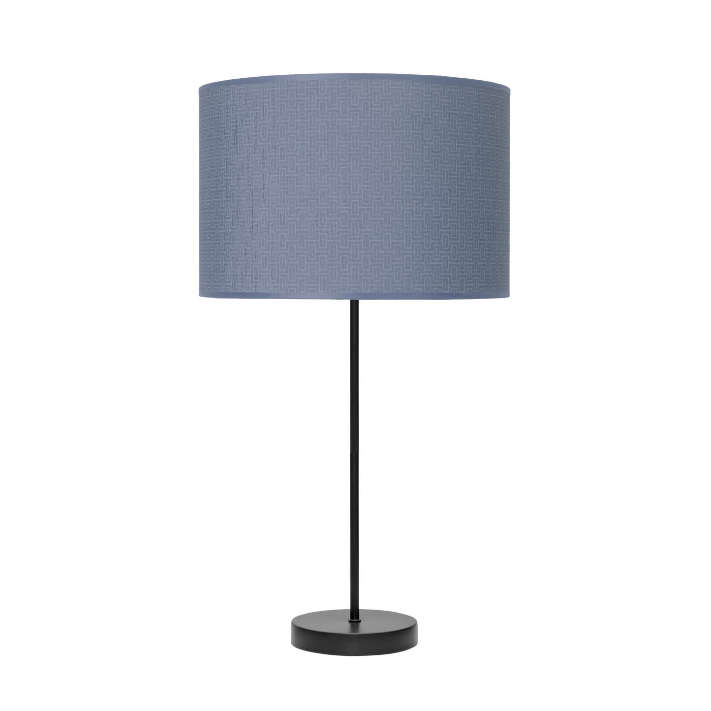 Lámpara de mesa MODA fabricada en metal y textil color negro y azul