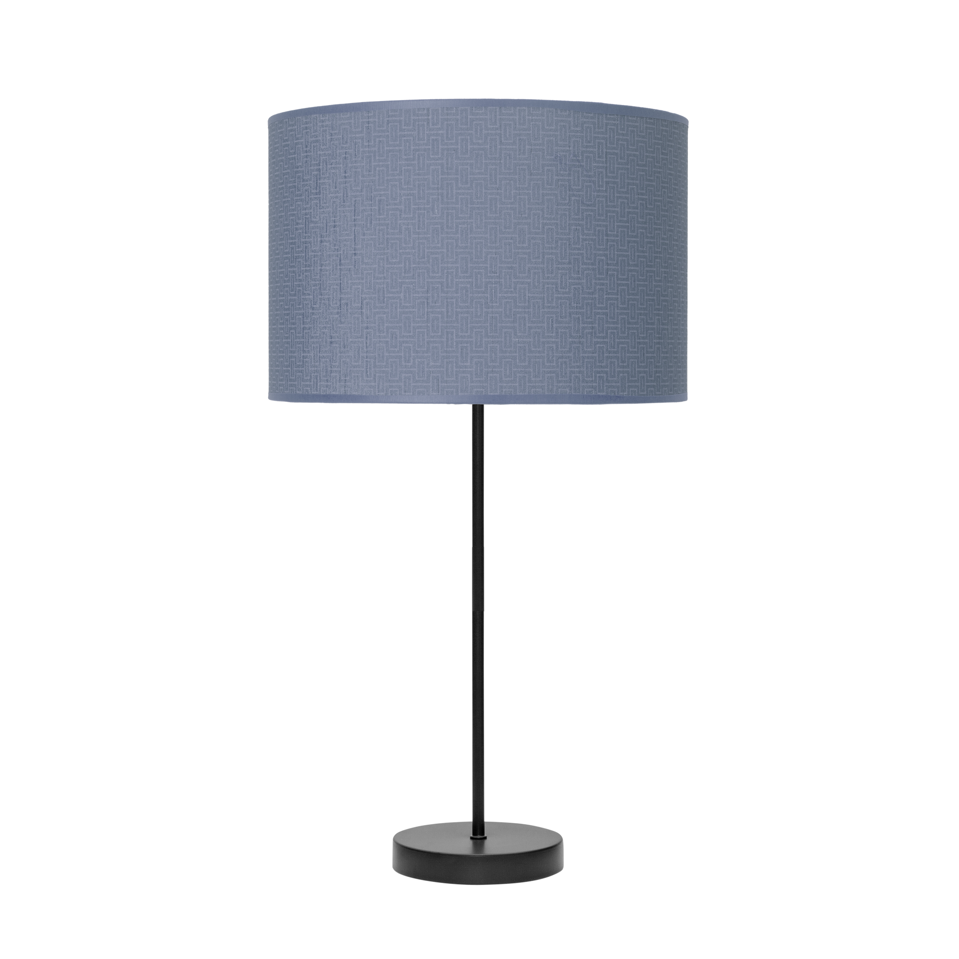 Lámpara de mesa MODA fabricada en metal y textil color negro y azul
