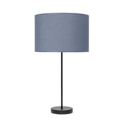 Lámpara de mesa MODA fabricada en metal y textil color negro y azul