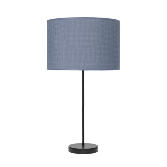 Lámpara de mesa MODA fabricada en metal y textil color negro y azul