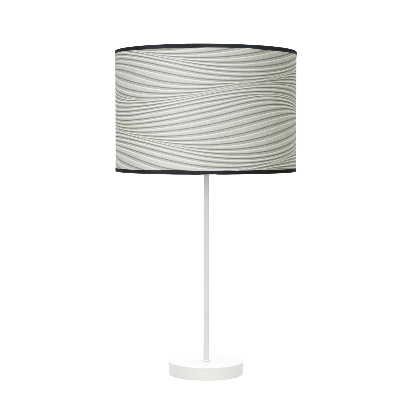 Lámpara de mesa Moda fabricada en metal color blanco con pantalla gris