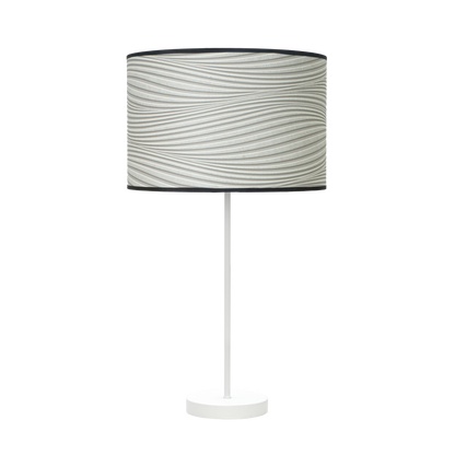 Lámpara de mesa Moda fabricada en metal color blanco con pantalla gris