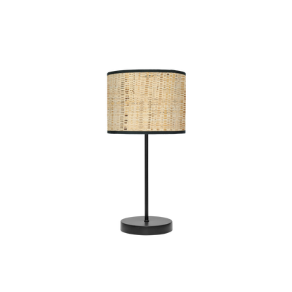 Sobremesa Moda de Fabrilamp, color negro y cañizo oscuro, estilo moderno para iluminar tu hogar. Luz difusa y cálida.