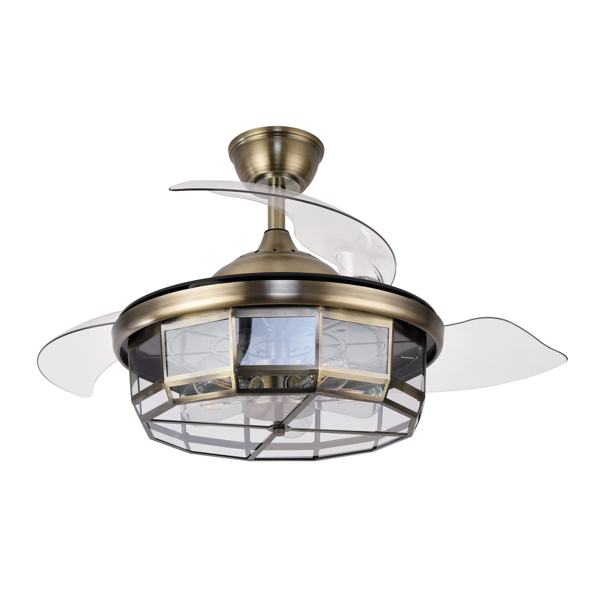 Moderno ventilador de techo con aspas plegables perfecto para interiores