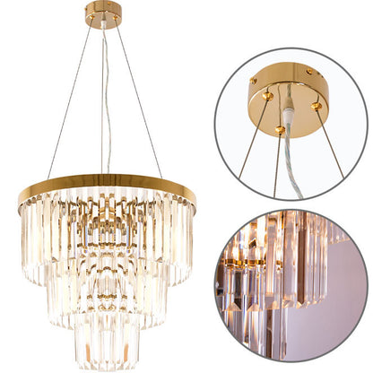 Lámpara de Techo OLFUS 45 cm Cristal Transparente y Dorado Interlusa - Vista frontal principal en fondo blanco | LuzGurú