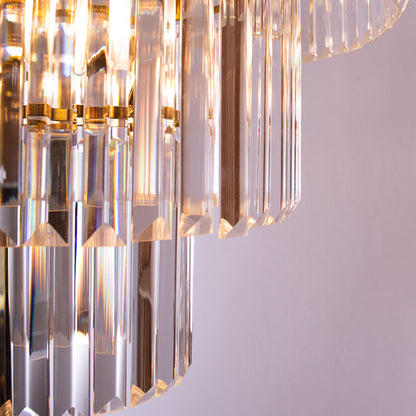 Lámpara de Techo OLFUS 53,5 cm Cristal Transparente y Dorado LUMIT Interlusa encendida con proyección de luz y ambiente | LuzGurú