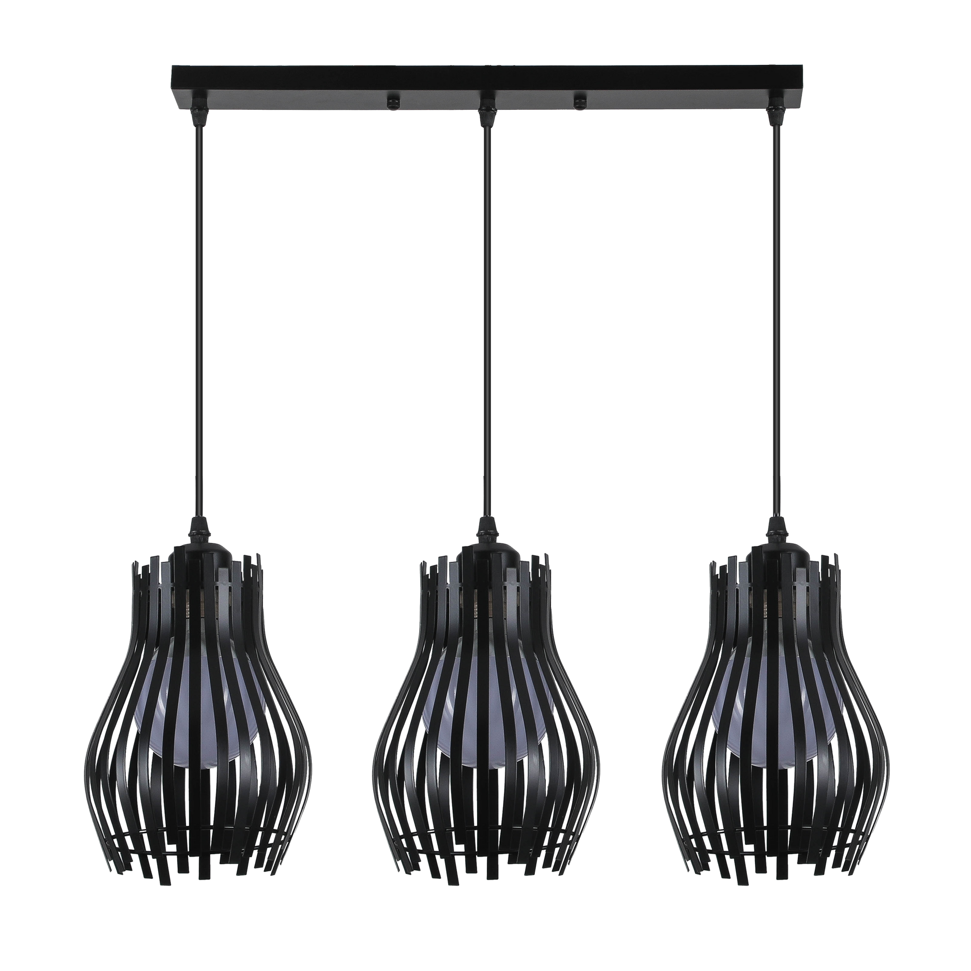 Lámpara colgante Ragusa fabricada en metal color negro, ideal para interiores